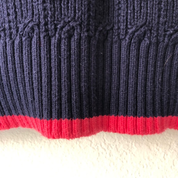 TOMMY HILFIGER Navy Blue and Magenta Pink Crewneck Sweater - Women’s M - Picture 6 of 11